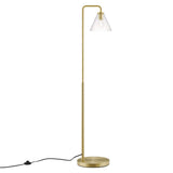 Modway Furniture Element Transparent Glass Glass and Metal Floor Lamp XRXT Satin Brass EEI-5618-SBR