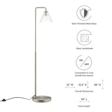 Modway Furniture Element Transparent Glass Glass and Metal Floor Lamp XRXT Satin Nickel EEI-5618-SNL