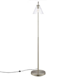 Modway Furniture Element Transparent Glass Glass and Metal Floor Lamp XRXT Satin Nickel EEI-5618-SNL