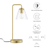 Modway Furniture Element Glass Table Lamp XRXT Satin Brass EEI-5619-SBR