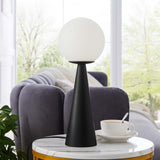 Modway Furniture Apex Glass Globe Glass Table Lamp XRXT White Black EEI-5621-WHI-BLK