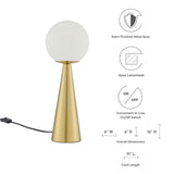 Modway Furniture Apex Glass Globe Glass Table Lamp XRXT White Satin Brass EEI-5621-WHI-SBR