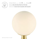 Modway Furniture Apex Glass Globe Glass Table Lamp XRXT White Satin Brass EEI-5621-WHI-SBR