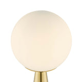 Modway Furniture Apex Glass Globe Glass Table Lamp XRXT White Satin Brass EEI-5621-WHI-SBR