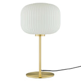 Modway Furniture Reprise Glass Sphere Glass and Metal Table Lamp XRXT White Satin Brass EEI-5622-WHI-SBR