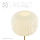 Modway Furniture Reprise Glass Sphere Glass and Metal Table Lamp XRXT White Satin Brass EEI-5622-WHI-SBR