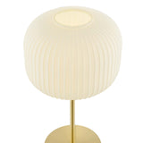 Modway Furniture Reprise Glass Sphere Glass and Metal Table Lamp XRXT White Satin Brass EEI-5622-WHI-SBR