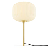 Modway Furniture Reprise Glass Sphere Glass and Metal Table Lamp XRXT White Satin Brass EEI-5622-WHI-SBR