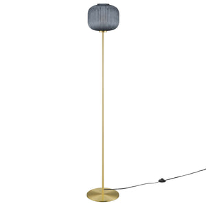 Modway Furniture Reprise Glass Sphere Glass and Metal Floor Lamp XRXT Black Satin Brass EEI-5623-BLK-SBR