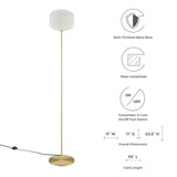 Modway Furniture Reprise Glass Sphere Glass and Metal Floor Lamp XRXT White Satin Brass EEI-5623-WHI-SBR