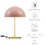 Modway Furniture Ideal Metal Table Lamp XRXT Pink Satin Brass EEI-5629-PNK-SBR