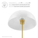 Modway Furniture Ideal Metal Table Lamp XRXT White Satin Brass EEI-5629-WHI-SBR