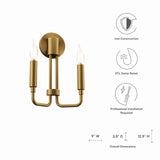 Modway Furniture Rekindle 2-Light Wall Sconce 0423 Satin Brass EEI-5638-SBR