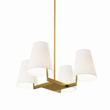 Modway Furniture Mercer 4-Light Pendant Light 0423 White Satin Brass EEI-5640-WHI-SBR