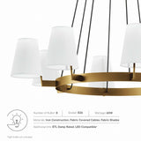 Modway Furniture Surround 8-Light Chandelier 0423 White Satin Brass EEI-5641-WHI-SBR