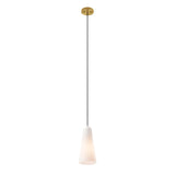 Modway Furniture Beacon 1-Light Pendant Light 0423 Opal Satin Brass EEI-5644-OPA-SBR