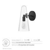 Modway Furniture Beacon 1-Light Wall Sconce 0423 Clear Black EEI-5645-CLR-BLK