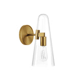 Modway Furniture Beacon 1-Light Wall Sconce 0423 Clear Satin Brass EEI-5645-CLR-SBR