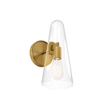 Modway Furniture Beacon 1-Light Wall Sconce 0423 Clear Satin Brass EEI-5645-CLR-SBR