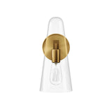 Modway Furniture Beacon 1-Light Wall Sconce 0423 Clear Satin Brass EEI-5645-CLR-SBR