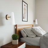Modway Furniture Beacon 1-Light Wall Sconce 0423 Opal Satin Brass EEI-5645-OPA-SBR