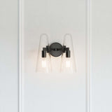 Modway Furniture Beacon 2-Light Wall Sconce 0423 Clear Black EEI-5646-CLR-BLK