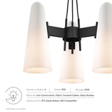 Modway Furniture Beacon 3-Light Pendant Light 0423 Opal Black EEI-5647-OPA-BLK