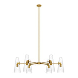 Modway Furniture Beacon 6-Light Chandelier 0423 Clear Satin Brass EEI-5648-CLR-SBR