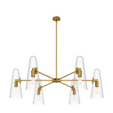 Modway Furniture Beacon 6-Light Chandelier 0423 Clear Satin Brass EEI-5648-CLR-SBR