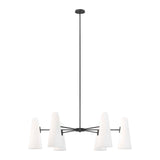 Modway Furniture Beacon 6-Light Chandelier 0423 Opal Black EEI-5648-OPA-BLK