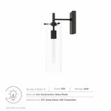 Modway Furniture Skylark Wall Sconce 0423 Clear Black EEI-5649-CLR-BLK