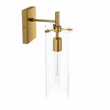 Modway Furniture Skylark Wall Sconce 0423 Clear Satin Brass EEI-5649-CLR-SBR