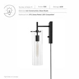 Modway Furniture Skylark Wall Sconce 0423 Clear Black EEI-5650-CLR-BLK