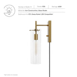 Modway Furniture Skylark Wall Sconce 0423 Clear Satin Brass EEI-5650-CLR-SBR