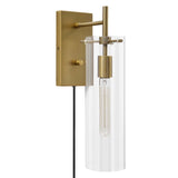 Modway Furniture Skylark Wall Sconce 0423 Clear Satin Brass EEI-5650-CLR-SBR