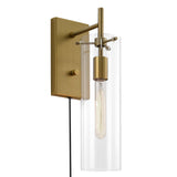 Modway Furniture Skylark Wall Sconce 0423 Clear Satin Brass EEI-5650-CLR-SBR