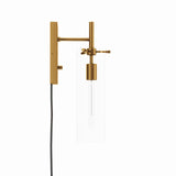 Modway Furniture Skylark Wall Sconce 0423 Clear Satin Brass EEI-5650-CLR-SBR