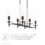 Modway Furniture Skylark 6-Light Chandelier 0423 Clear Black EEI-5651-CLR-BLK