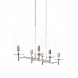 Modway Furniture Skylark 6-Light Chandelier 0423 Clear Polished Nickel EEI-5651-CLR-PON