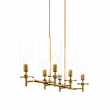 Modway Furniture Skylark 6-Light Chandelier 0423 Clear Satin Brass EEI-5651-CLR-SBR