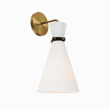 Modway Furniture Starlight 1-Light Wall Sconce 0423 White Satin Brass EEI-5660-WHI-SBR