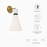 Modway Furniture Starlight 1-Light Wall Sconce 0423 White Satin Brass EEI-5660-WHI-SBR