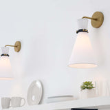 Modway Furniture Starlight 1-Light Wall Sconce 0423 White Satin Brass EEI-5660-WHI-SBR