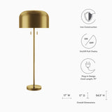 Modway Furniture Avenue Floor Lamp 0423 Satin Brass EEI-5663-SBR