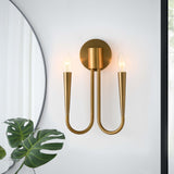 Modway Furniture Penrose 2-Light Wall Sconce 0423 Satin Brass EEI-5666-SBR