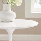 Modway Furniture Lippa 20" Round Side Table White White EEI-5678-WHI-WHI