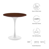 Modway Furniture Lippa 20" Round Side Table White Cherry Walnut EEI-5679-WHI-CHE