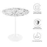 Modway Furniture Lippa 20" Round Terrazzo Side Table Default Title EEI-5682-WHI-TER