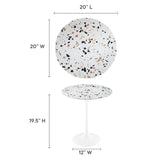 Modway Furniture Lippa 20" Round Terrazzo Side Table Default Title EEI-5682-WHI-TER