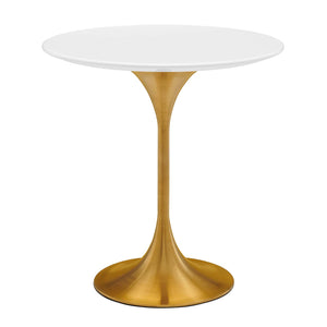 Lippa 20" Round Side Table Gold White EEI-5683-GLD-WHI